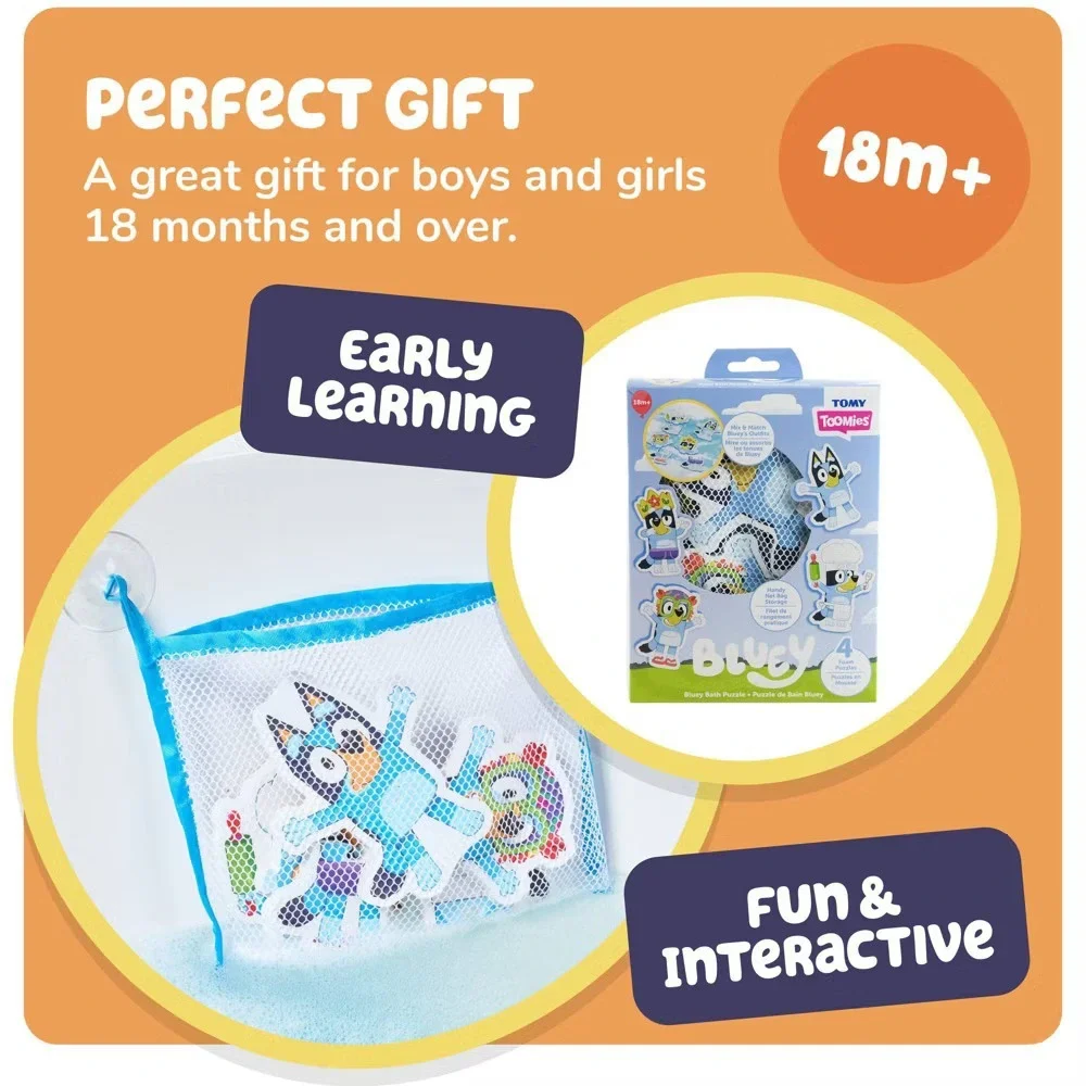 Lot of 2 Bluey‎ Bath Toys - Splash & Float Bluey & Bluey Bath Foam Puzzles NEW